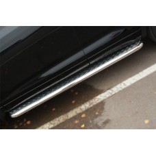 Пороги с площадкой алюминиевый лист 63 мм для Toyota Highlander 2014-2016