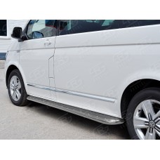 Пороги с площадкой нержавеющий лист 42 мм левый для Volkswagen Caravelle/Multivan/Transporter 2015-2023