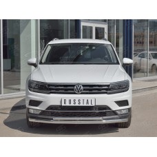 Защита передняя двойная дуга 63-42 мм для Volkswagen Tiguan 2016-2023