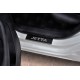 Накладки на пороги Russtal карбон с надписью для Volkswagen Jetta 2011-2018 артикул VWJET14-06