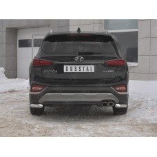 Защита задняя уголки 63 мм для Hyundai Santa Fe 2018-2020