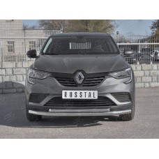 Защита передняя двойная 63-42 мм секции-дуга для Renault Arkana 2019-2023