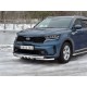 Защита передняя двойная с уголками и клыками 63-63 мм для Kia Sorento 2020-2023