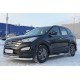 Пороги труба с накладками 76 мм вариант 1 для Hyundai Santa Fe 2012-2015 артикул HSFT-0012241