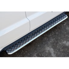 Пороги с площадкой алюминиевый лист 42 мм для Jeep Grand Cherokee 2013-2021