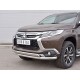 Защита передняя двойная 63-75х42 мм для Mitsubishi Pajero Sport 2016-2020 артикул MPJSZ-002485