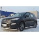 Пороги труба с накладками 76 мм вариант 2 для Hyundai Santa Fe 2012-2015 артикул HSFT-0012242