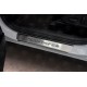 Накладки на пороги RUSSTAL шлифованные с надписью для Hyundai Santa Fe 2021-2023 артикул HYSFE21-03