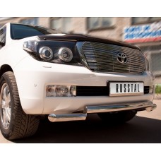 Защита переднего бампера ступень 76 мм для Toyota Land Cruiser 200 2007-2011