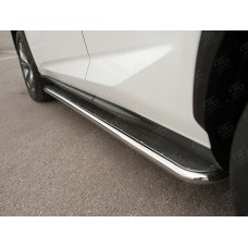 Пороги с площадкой нержавеющий лист 42 мм для Lexus NX-200 2014-2022