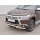 Защита передняя двойная уголки и клыки 63-63 мм для Mitsubishi Pajero Sport 2016-2020 артикул MPJSZ-002486