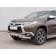 Защита передняя двойная уголки и клыки 63-63 мм для Mitsubishi Pajero Sport 2016-2020 артикул MPJSZ-002486