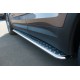 Пороги с площадкой алюминиевый лист 42 мм для Hyundai Santa Fe Grand 2014-2018 артикул HSFL-002011
