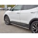 Пороги труба овальная с проступью 75х42 мм для Hyundai Santa Fe 2015-2018 артикул HSFPO-002447