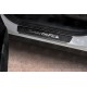 Накладки на пороги RUSSTAL карбоновые с надписью для Hyundai Santa Fe 2021-2023 артикул HYSFE21-06