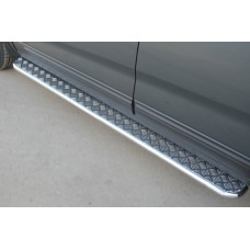 Пороги с площадкой алюминиевый лист 42 мм для Kia Sorento 2012-2020