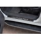 Накладки на пороги РусСталь карбон с надписью для Toyota Land Cruiser Prado 150 2009-2023 артикул LCPR09-06