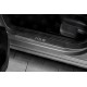 Накладки на пороги Russtal карбон с надписью для Volkswagen Polo 2015-2020 артикул VWPOL15-06
