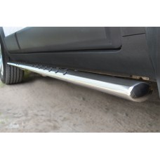 Пороги труба овальная с проступью 75х42 мм для Chevrolet Captiva 2013-2018