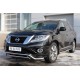 Пороги труба с накладками 76 мм вариант 3 для Nissan Pathfinder 2014-2020 артикул NPT-0020213