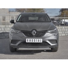 Защита передняя овальная 75х42 мм дуга для Renault Arkana 2019-2023