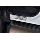 Накладки на пороги, шлифованные с логотипом для Toyota Hilux/ Hilux Black Onyx 2015-2023 артикул TOHIL15-03