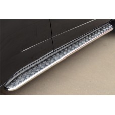 Пороги с площадкой алюминиевый лист 42 мм для Chevrolet Tahoe 2013-2018