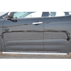 Пороги с площадкой алюминиевый лист 42 мм для Hyundai Santa Fe 2012-2015