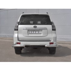 Защита задняя двойные уголки для Toyota Land Cruiser Prado 150 2019-2020