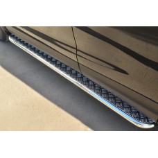 Пороги с площадкой алюминиевый лист 42 мм для Nissan Qashqai 2014-2023
