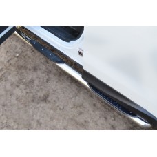 Пороги труба с накладками 76 мм вариант 1 для Subaru Forester SJ 2013-2016