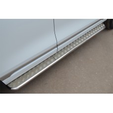 Пороги с площадкой алюминиевый лист 42 мм для Volkswagen Touareg 2010-2014
