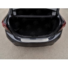 Накладка на задний бампер Russtal, шлифованная для Mazda 3 2013-2018