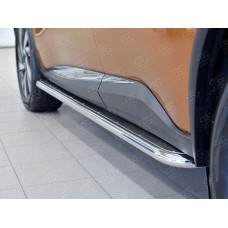 Пороги с площадкой нержавеющий лист 42 мм для Nissan Murano 2016-2023