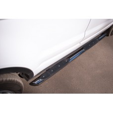 Пороги труба с накладками вариант 1 76 мм для Land Rover Evoque 2011-2018