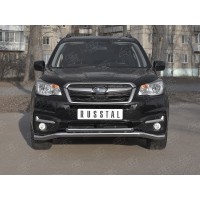 Защита передняя двойная 57-42 мм для Subaru Forester 2016-2018