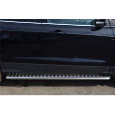 Пороги с площадкой алюминиевый лист 42 мм для Ford Kuga 2013-2016