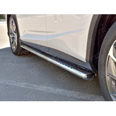 Пороги труба овальная с проступью 120х60 мм для Lexus RX Long 2018-2023