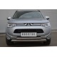 Защита передняя овальная двойная 75х42 мм для Mitsubishi Outlander 2012-2014 артикул MRZ-001052