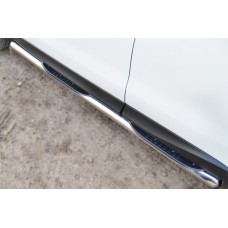 Пороги труба с накладками 76 мм вариант 3 для Subaru Forester SJ 2013-2016