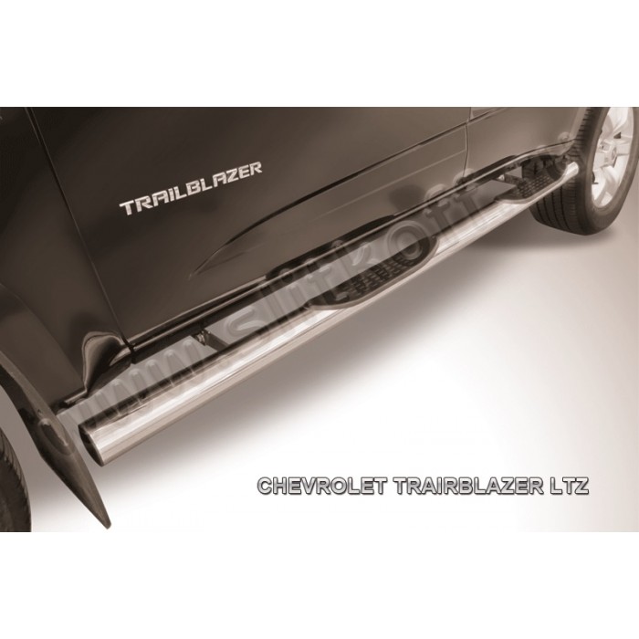 Пороги труба с накладками 76 мм для Chevrolet TrailBlazer 2013-2018 артикул CHTB12007
