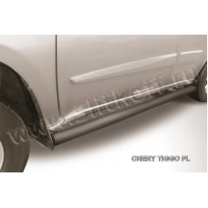 Пороги труба 76 мм чёрная для Chery Tiggo FL 2013-2018