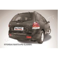 Защита заднего бампера 57 мм чёрная для Hyundai Santa Fe Сlassic 2000-2012