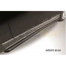 Пороги труба 57 мм с гибами чёрная для Infiniti EX35/37 2007-2014