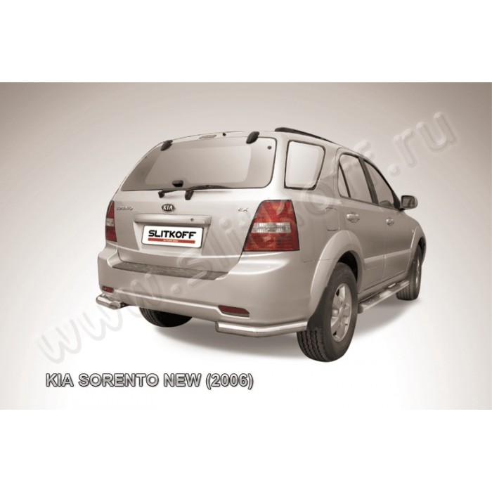 Уголки 57 мм серебристые для Kia Sorento 2006-2009 артикул KSR011S