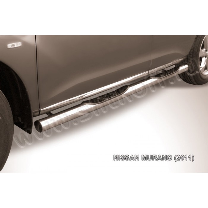 Пороги труба с накладками 76 мм для Nissan Murano 2010-2016 артикул NIM11004