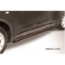 Пороги труба 57 мм чёрная для Nissan Juke 4WD 2010-2018