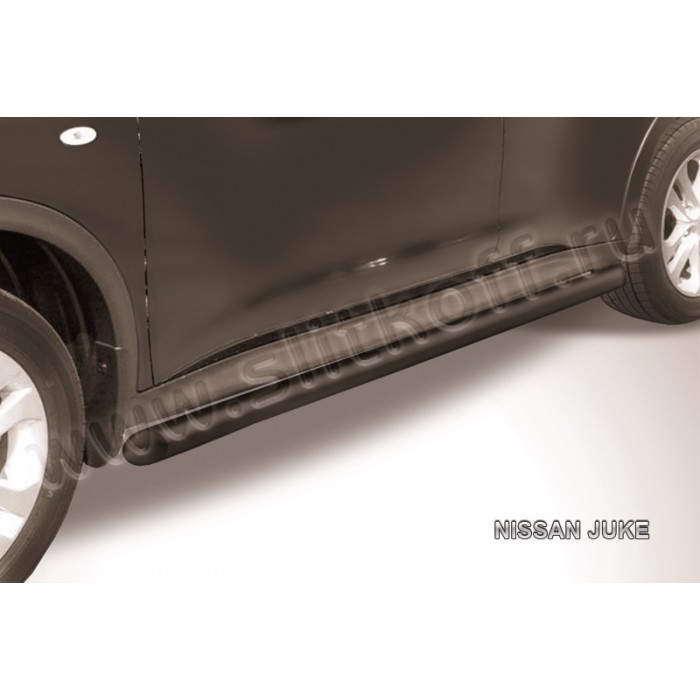 Пороги труба 57 мм чёрная для Nissan Juke 4WD 2010-2018 артикул NJ4WD007B