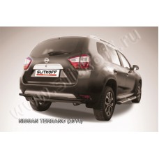 Защита заднего бампера 42 мм чёрная для Nissan Terrano 2014-2023