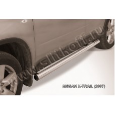Пороги труба 76 мм для Nissan X-Trail 2007-2011